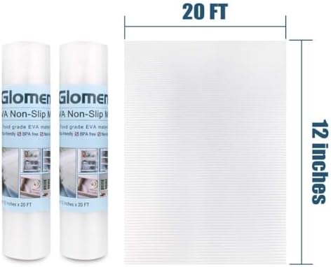 Refrigerator Liners, Shelf Liners for Kitchen Cabinet, Washable Oil-Proof for Drawer, Cabinet, Shelves, Refrigerator, Storage, 12 Inches x 20 FT, Non-Slip Cabinet Liner (12 Inches x 20 FT x 2 Rolls)…