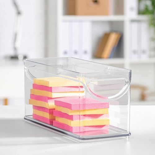 iDesign Narrow Pantry Bin with Handles, Set of 4, Clear