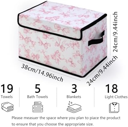 Stackable Storage Bins with Lids,Closet Organizers Fabric Box for Home and Office,Blanket Clothes Organizers,Under Bed Storage Containers 3 Pack