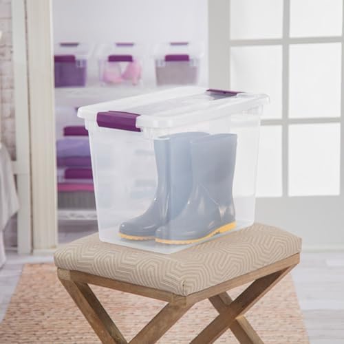 Sterilite ClearView Latch Boxes, Storage Bins with Lids, 27 Quart, 24-Pack