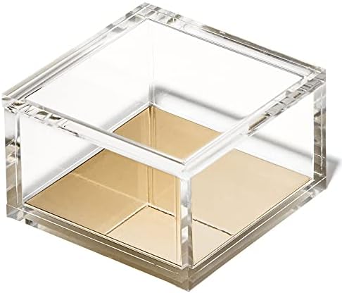 OfficeGoods Acrylic Desk Organizer with Gold Base, Small