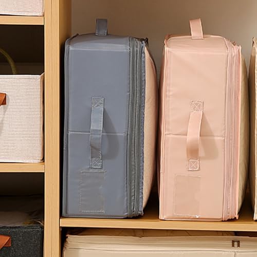 Under Bed Storage Bag Dust Proof Foldable Large Capacity Under Bed Storage Container with Transparent Viewing Cover Design for Sheets Quilts (S Grey)
