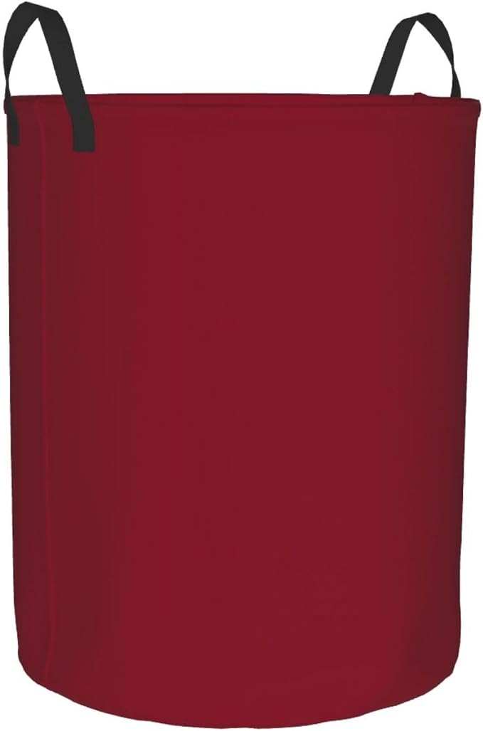 19.6" Large Laundry Hamper Bag, Burgundy Trend Color Collapsible Laundry Basket Dirty Clothes Organizer Washing Bin for Family Essentials Storage