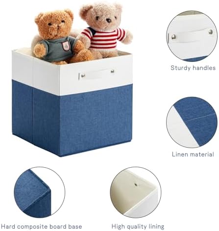 FinishingBo 13x13x13 Storage Cube Bins 4 Pack, Cube Shelf Baskets