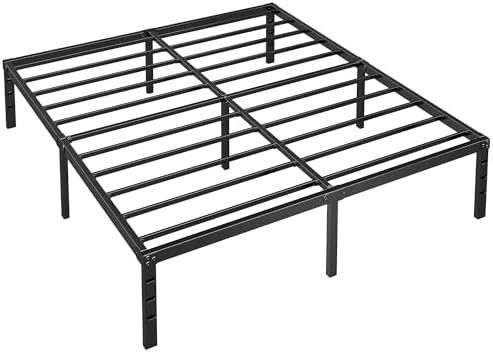 Metal Platform Bed Frame Full Size, 18 Inch Height with Heavy Duty Steel Support, No Box Spring Needed, Easy Assembly and Underbed Storage,Black