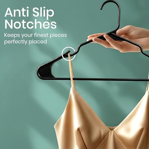 Utopia Home Plastic Hangers 30 Pack – Space Saving Clothes Hanger Black