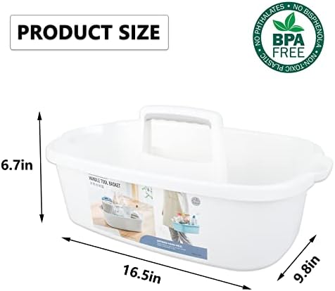 Large Cleaning Supplies Caddy Portable Shower Caddy Basket White 2 Pack