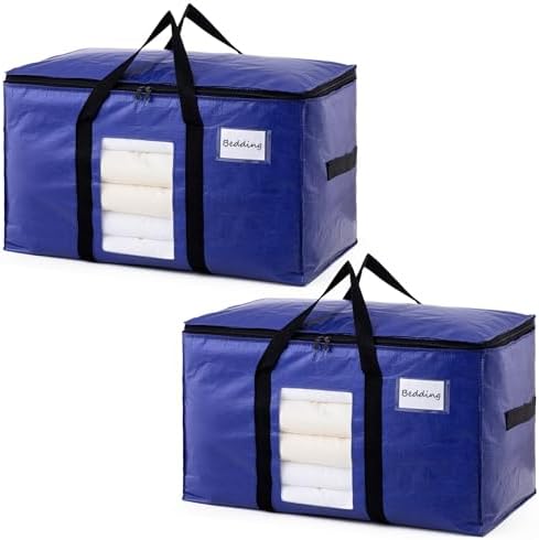 TAILI 2 Pack Dark Blue XXL Moving Bags,Storage Bags with Visible Window