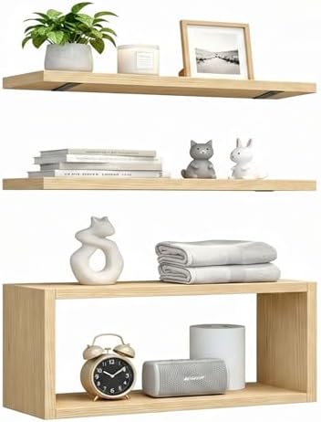 Floating Shelves 15.7 Inch 3 Pack Wall Mount Shelves Hidden Bracket