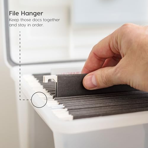 IRIS USA WeatherPro Portable File Box Organizer, 19 Qt. 4-Pack, Clear