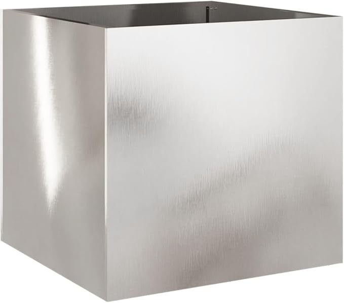 Stainless Steel Planter with Decorative Inlays Medium Size 19.3 x 18.5 x 18.1 Inches Indoor Outdoor Garden Container for Plants