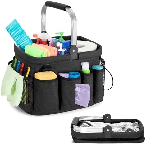 PGmoon Cleaning Caddy Organizer with Handle,Black