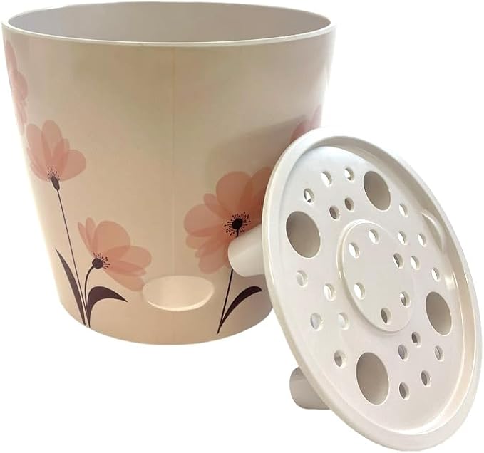 7” Self-Watering Pot – Eco-Friendly Bamboo Planter, Biodegradable & Plastic-Free, Indoor/Outdoor Plant Pot with Built-in Water Well for Healthy Root Growth
