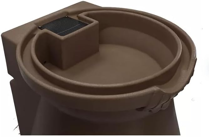Rain Wizard Decorative Urn Rain Barrel, Durable polyethylene Resin, with Brass Spigot, Flat-Back Design,Perfect for Gardening Any Home (Oak, 65 Gallon)