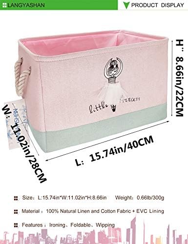 Rectangular Thick Pink Storage Bin Household for Closet Kitchen Office Girl