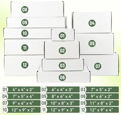 25 Pack 6"x4"x3" inch Small Shipping Boxes White Corrugated Cardboard Box for Small Business, Mailer, Shipping, and Packing