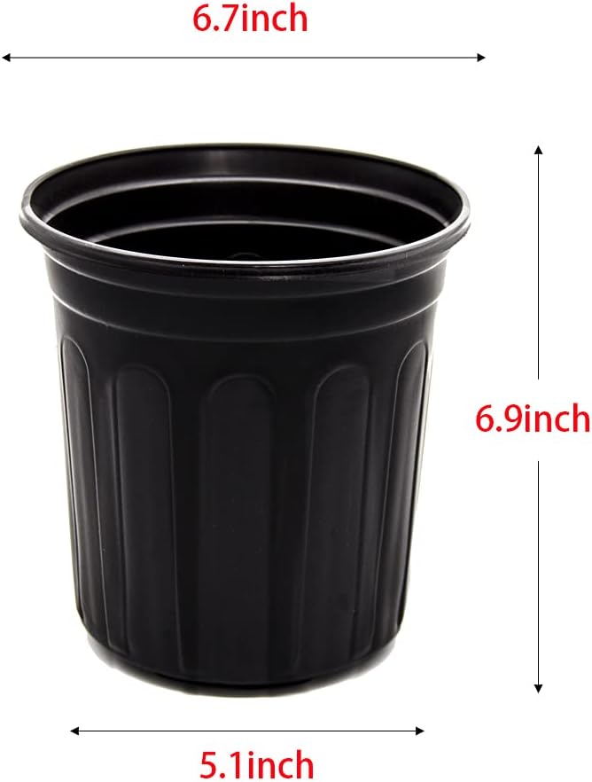 HECTOLIFE 50-Pack 1 Gallon Flexible Flower Plant Nursery Pots, Thickened Soft Plastic Seed Starting Container for Succulents, Seedlings, Cuttings, Transplanting,(Black)