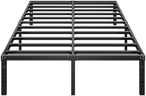 HLIPHA Metal Platform Bed Frame 18 Inch Tall,No Box Spring Needed,Full Size Bed with Heavy Duty Strong Support Slats,Easy to Assemble,Black