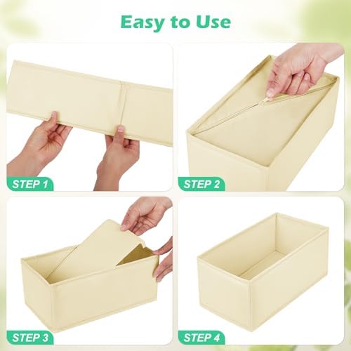 Drawer Clothing Organizer 16-Pack,Beige Underwear Dividers
