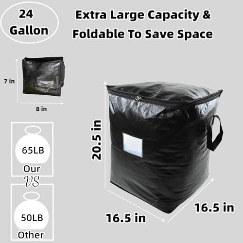 91L Storage Bags for Clothes, Moving Bags Heavy Duty Extra Large with Reinforced Handle, Storage Containers for Organizing Bedding, Blanket, Sheets, Pillows, Toys, Christmas Decorations