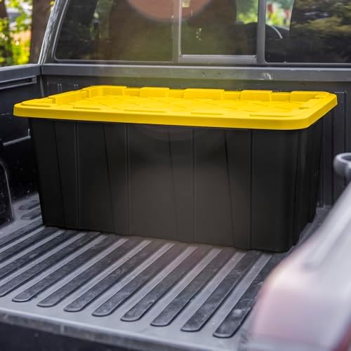 Sterilite Industrial Storage Tote with Lids for Garage, 38 Gallon, 16-Pack