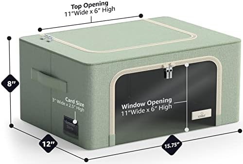 Sorbus Clothes Storage Bins, Clear Window & Handles (4 Pack, Teal)