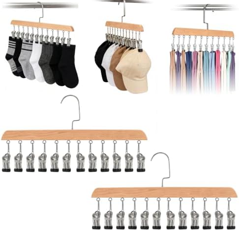 2PCS Space Saving Hanging Clothes Organizer with 12 Clips