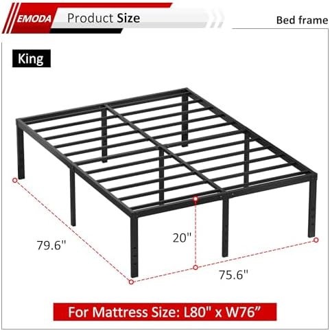 EMODA 20 Inch King Bed Frame No Box Spring Needed,