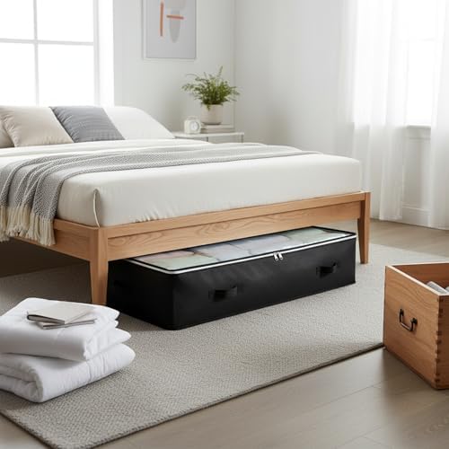 Under Bed Storage Bag with Handles, Durable Polyester Container for Bedding & Seasonal Clothes, 39.4 x 19.7 x 7.1 Inches