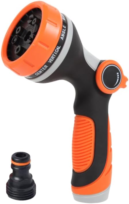 Garden Hose Sprayer Nozzle, Heavy Duty Water Hose Nozzle Gift for Dad, Thumb Control 10 Function Solid ABS Material, Ergonomic Slip Proof with Standard 3/4" Fitting & Quick Connector