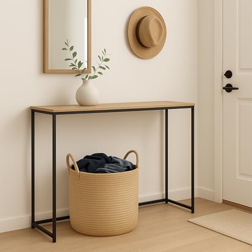 ShellKingdom Laundry Basket, Large Natural Rope Woven Storage Basket with Handles for Home, Living Room, Laundry, Storage Organizer for Blankets, Clothes, Plant, Toys, 19.7 x 14.96 INCH (Jute)