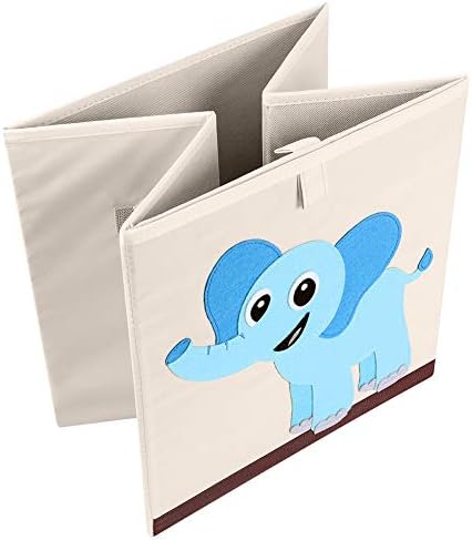 13 Inch Animal Cube Storage Bins, Foldable Fabric Kids Toy Box & Toy Chest