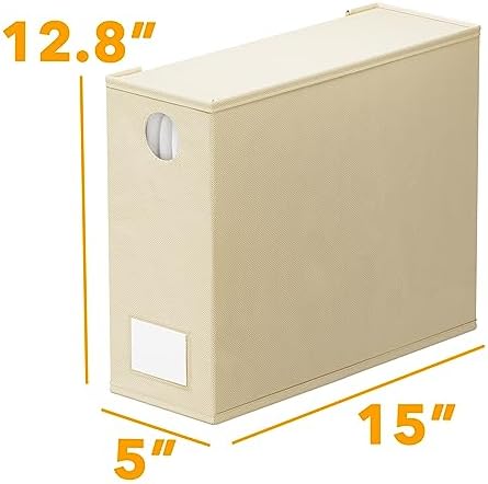 SpaceAid 16 Pack Bed Sheet Organizers and Storage, Foldable Sheet Organizer for Linen Closet, Sheets Set Folder Keeper with Window XL (Queen & King Size) Bedding Container (Beige, 16 Pack)