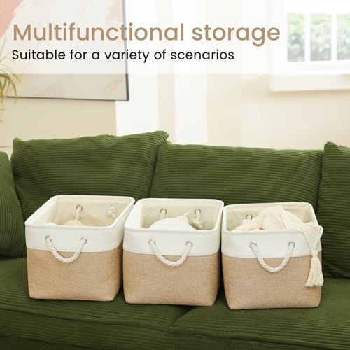 15x11x10 In Foldable Fabric Large Storage Bins with Handle 3 Pack