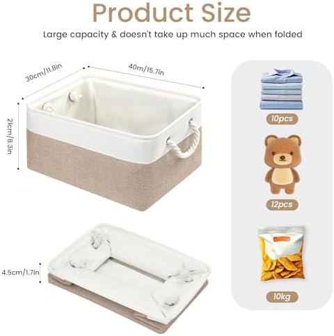 15.7x11.8x8.26 Inch Fabric Large Storage Bins with Handles 3 Pack