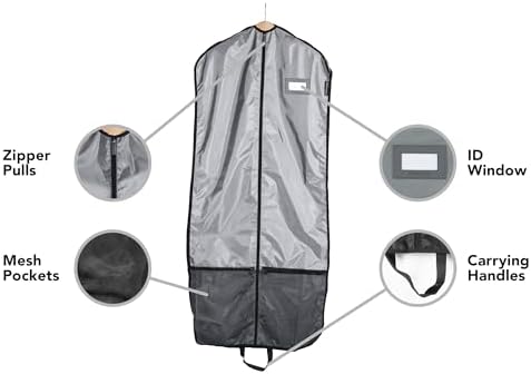 Covermates Deluxe Garment Bag Set for Closet Storage & Travel, 24"W x 52"L