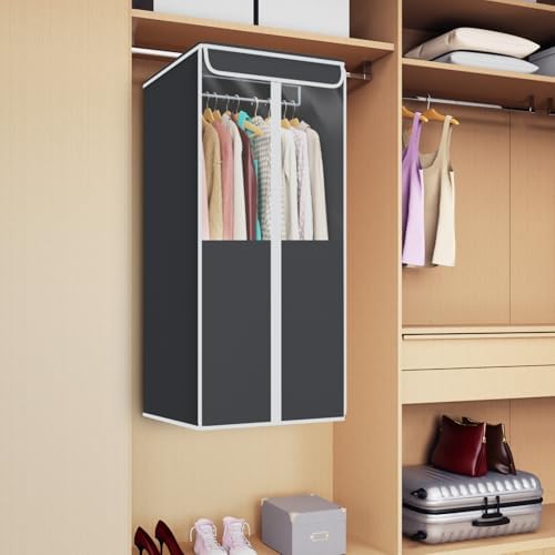 Univivi Garment Bags for Hanging Clothes, Cloth Bag 40 In, 2 PCS, Dark Grey