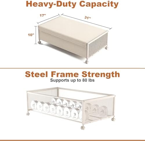 Fokyfok 2Pack Under Bed Storage Containers,10 inch Height,31 inch Long