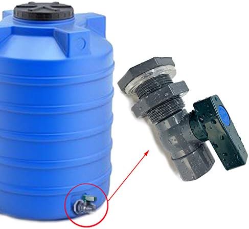 2 Pack PVC Spigot Garden Rain Barrel Faucet Kit 3/4 Inch Drain Valve with Bulkhead Fitting + Thread Seal Tape