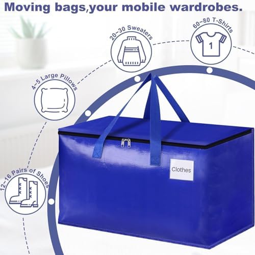 StorageRight Moving Bags, Moving Boxes, 93L 8-Pack Sotrage Bags, 4 Colors