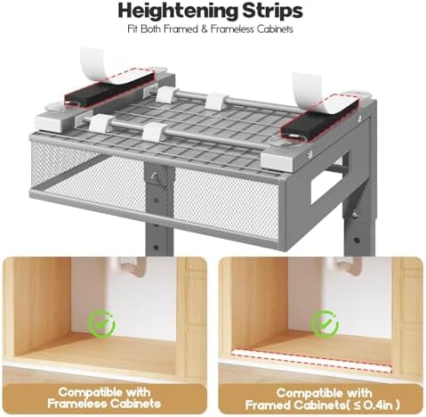 1 Pack 17IN Depth Under Sink Organizer, 2-Tier Pull Out Cabinet Organizer With Smooth Circular Rail, Large Capacity Metal Mesh Sliding Drawers For Bathroom& Kitchen Storage,Height Adjustable-Gun Gray