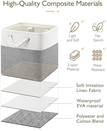 Patvingot 11-Inch Fabric Cube Storage Bins with Handles,6 Pack,Foldable