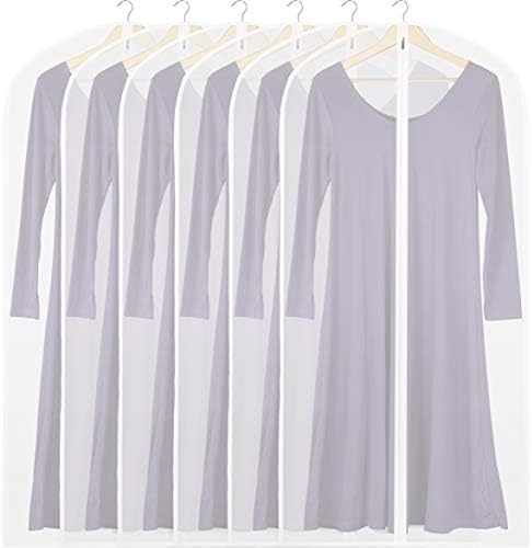 Simple Houseware 50-Inch Clear Garment Bags with Zipper, 6 Pack