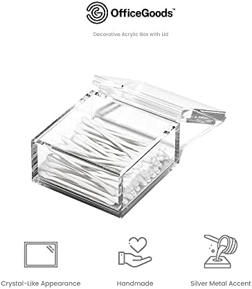 OfficeGoods Acrylic Desk Organizer with Silver Base, Large