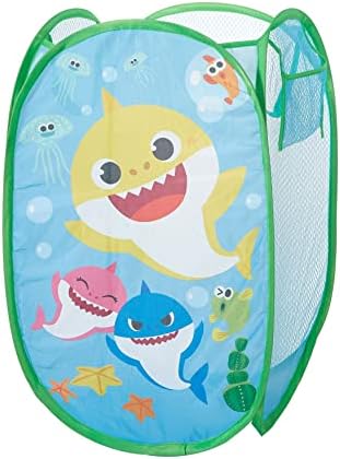Baby Shark Pop-Up Hamper,Kids Laundry Storage Bin with Durable Carry Handles, 21" x 13.5" x 13.5" Collapsible Organizer