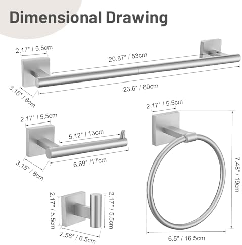 Lairuier 10-Piece Brushed Nickel Bathroom Accessories, Towel Bar Set