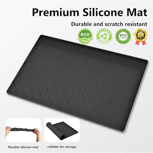 Mateeylife Under Sink Mat Kitchen Waterproof, Silicone Sink Tray 22"X19"
