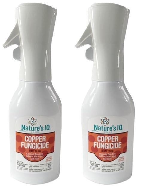 Nature's IQ Copper Fungicide. Innovative Spray Mist Technology. Controls powdery Mildew, Black spot, and Rust! for use on Roses, Flowers, ornamentals, Fruits and Vegetables. Ready-to-use 20 oz. (2)