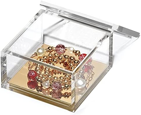 OfficeGoods Acrylic Desk Organizer with Gold Base, Small