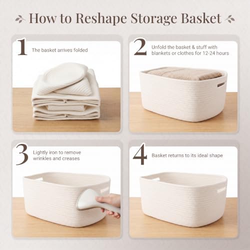 5 Pack Storage Baskets for Shelves, 17"x13"x7.5" & 7"x7"x3.5"